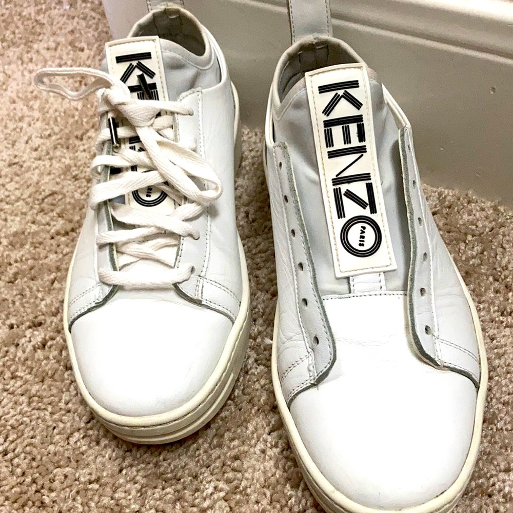Kenzo white sneakers gently used